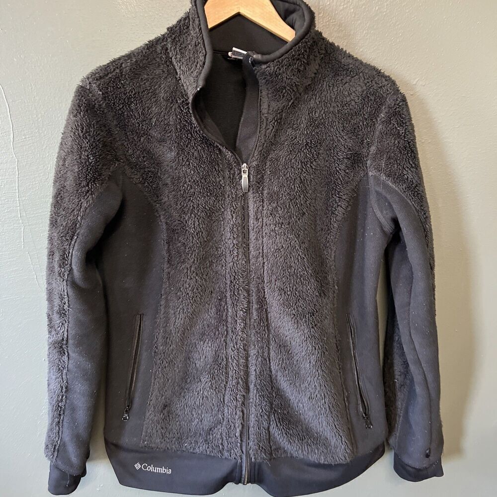 Columbia Womens Fleece Sherpa Interchange Large Black Zip Up